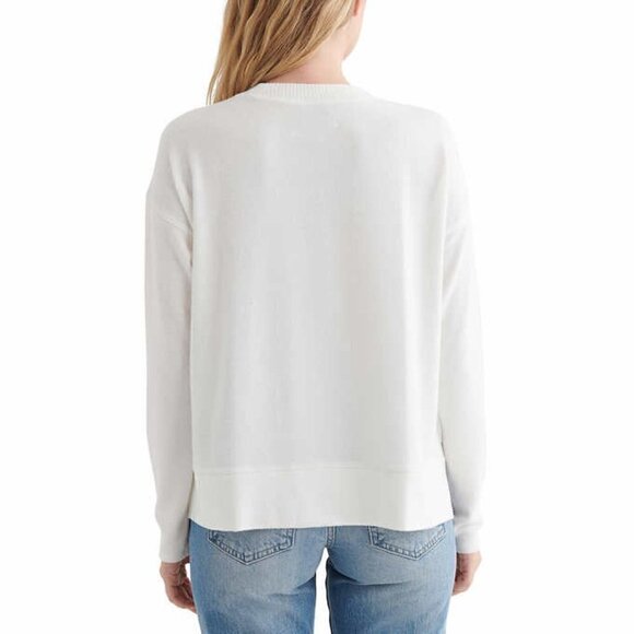 Lucky Brand Marshmallow Cream Casual Crewneck Top Long Sleeves - Picture 3 of 4